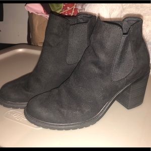 suede black booties